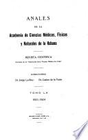 Libro Anales de la Academia de Ciencias Médicas, Físicas y Naturales de la Habana