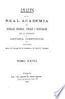 Libro Anales de la Academia de ciencias medicas, físicas y naturales de la Habana