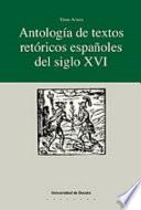 Libro Antología de textos retóricos españoles del siglo XVI