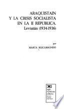 Libro Araquistain y la crisis socialista en la II República