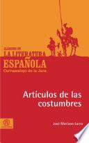 Libro Artículos de las costumbres