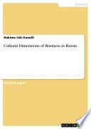 Libro Cultural Dimensions of Business in Russia