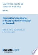 Libro Educación Secundaria y discapacidad intelectual en Euskadi