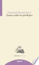 Libro Ensayo sobre los privilegios
