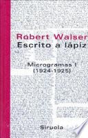 Libro Escrito a lápiz. Microgramas I
