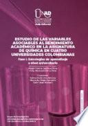 Libro Estudio de las variables asociables al rendimiento académico en la asignatura de Química en cuatro universidades colombianas