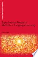 Libro Experimental Research Methods in Language Learning