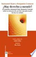 Libro ¿Hay derecho a mentir?