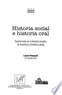 Libro Historia social e historia oral