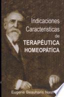 Libro Indicaciones Caracteristicas De Terapeutica Homeopathics