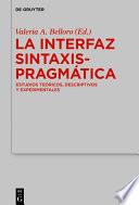 Libro La Interfaz Sintaxis-Pragmática
