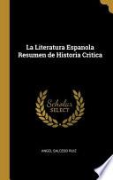 Libro La Literatura Espanola Resumen de Historia Critica