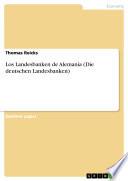 Libro Los Landesbanken de Alemania (Die deutschen Landesbanken)