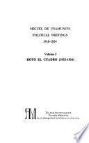 Libro Miguel de Unamuno's political writings, 1918-1924: Roto el cuadro (1923-1924)