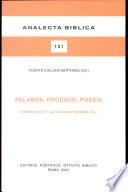 Libro Palabra, prodigio, poesı́a