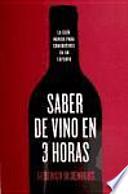 Libro Saber de vino en tres horas