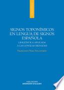 Libro Signos toponímicos en lengua de signos española