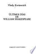 Libro Ultimos días de William Shakespeare