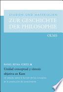Libro Unidad conceptual y síntesis objetiva en Kant